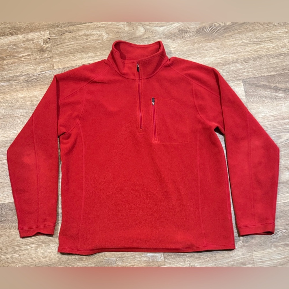 L.L. Bean Red Zip Up Sweater with High Collar